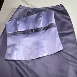 NWT Alfred Angelo 2 Piece Victorian Lilac Dress Strapless Top & Long Skirt Sz 12